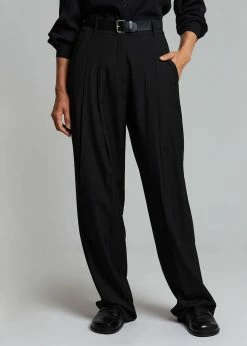 The Frankie Shop Gelso Pleated Trousers - Black CLOTHING