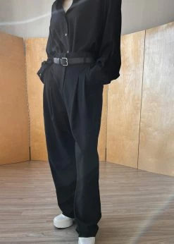 The Frankie Shop Gelso Pleated Trousers - Black CLOTHING