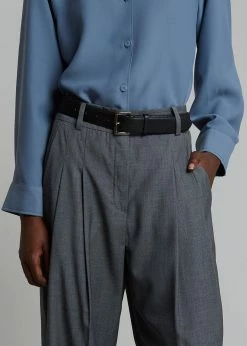 The Frankie Shop CLOTHING Gelso Pleated Trousers - Dark Grey Melange