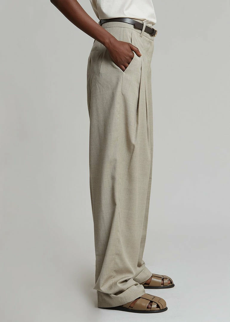 Best reviews of β The Frankie Shop CLOTHING Gelso Pleated Trousers - Light Taupe Melange π 9 The Frankie Shop CLOTHING Gelso Pleated Trousers - Light Taupe Melange