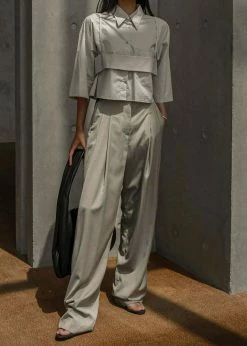 Best reviews of β The Frankie Shop CLOTHING Gelso Pleated Trousers - Light Taupe Melange π 27 The Frankie Shop CLOTHING Gelso Pleated Trousers - Light Taupe Melange