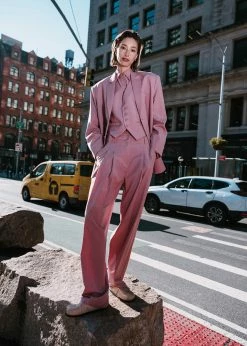 The Frankie Shop CLOTHING Gelso Pleated Trousers - Rose