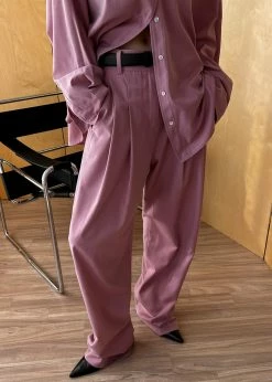 The Frankie Shop CLOTHING Gelso Pleated Trousers - Rose