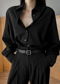 The Frankie Shop Gelso Shirt - Black CLOTHING