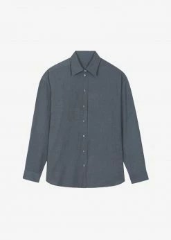 The Frankie Shop Gelso Shirt - Dark Grey Melange CLOTHING