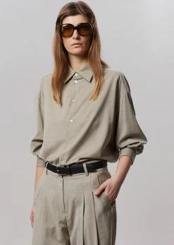 The Frankie Shop Gelso Shirt - Light Taupe Melange