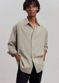 The Frankie Shop Gelso Shirt - Light Taupe Melange