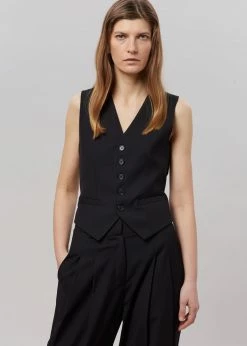 The Frankie Shop CLOTHING Gelso Waistcoat - Black