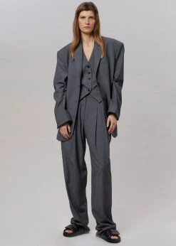 Coupon π― The Frankie Shop CLOTHING Gelso Waistcoat - Dark Grey Melange π 23 The Frankie Shop CLOTHING Gelso Waistcoat - Dark Grey Melange