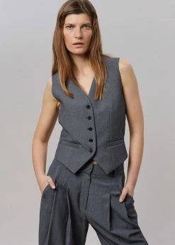Coupon π― The Frankie Shop CLOTHING Gelso Waistcoat - Dark Grey Melange π 19 The Frankie Shop CLOTHING Gelso Waistcoat - Dark Grey Melange