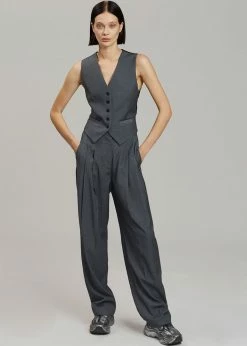 Coupon π― The Frankie Shop CLOTHING Gelso Waistcoat - Dark Grey Melange π 25 The Frankie Shop CLOTHING Gelso Waistcoat - Dark Grey Melange