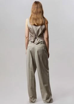 The Frankie Shop Gelso Waistcoat - Light Taupe Melange CLOTHING