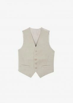 The Frankie Shop Gelso Waistcoat - Light Taupe Melange CLOTHING