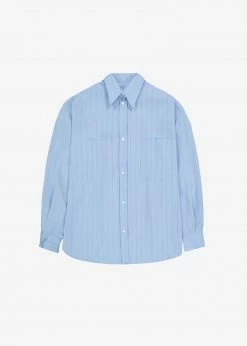 The Frankie Shop CLOTHING Georgia Fluid Stripe Shirt - Powder Blue