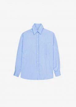 The Frankie Shop Georgia Pinstripe Shirt - Light Blue