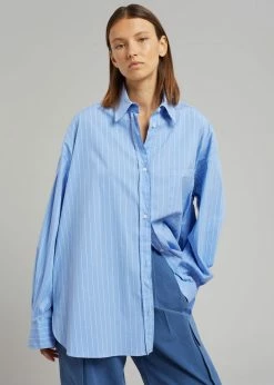 The Frankie Shop Georgia Pinstripe Shirt - Light Blue