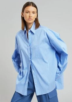 The Frankie Shop Georgia Pinstripe Shirt - Light Blue