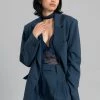 Blossom Georgina Wool Blend Blazer - Navy