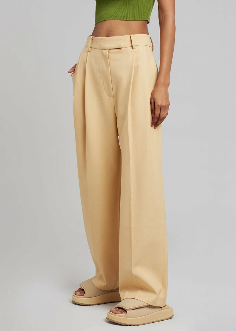 New ⌛ Blossom Georgina Wool Blend Pants - Cornsilk CLOTHING ✔️ 2 Blossom Georgina Wool Blend Pants - Cornsilk CLOTHING
