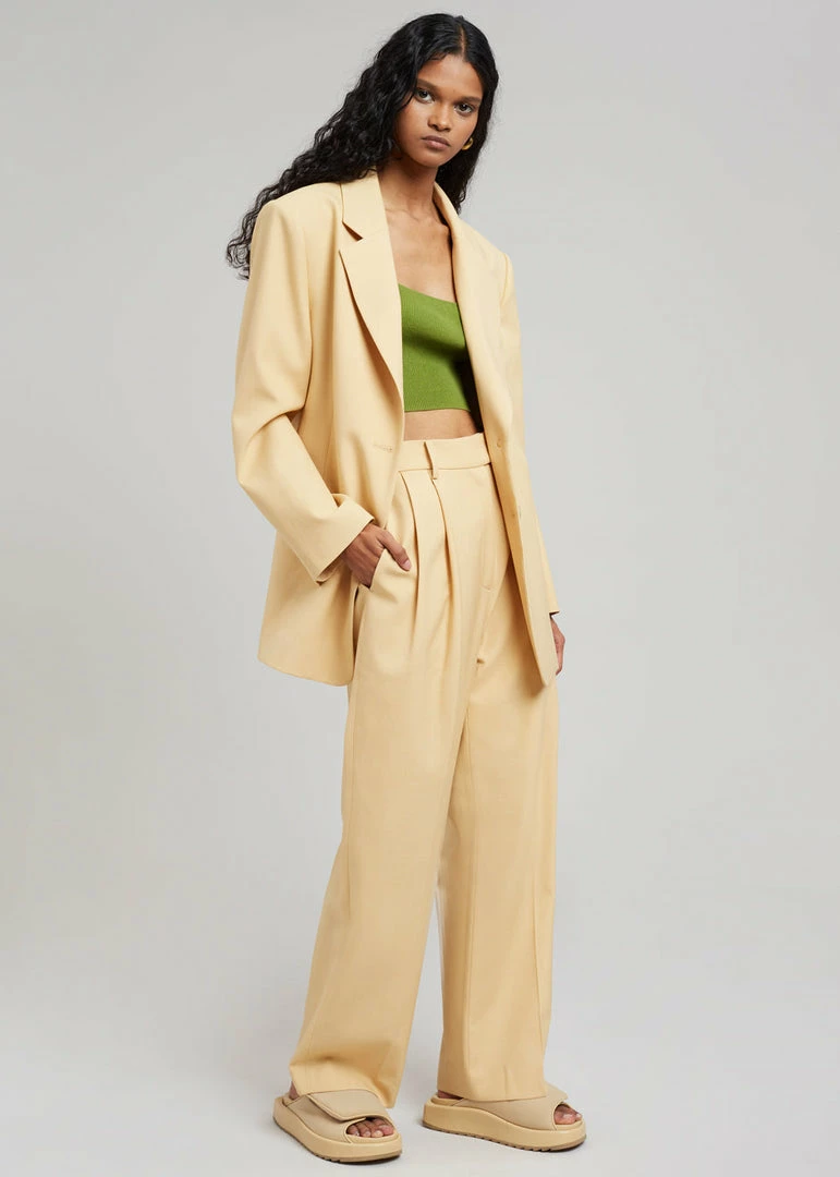 New ⌛ Blossom Georgina Wool Blend Pants - Cornsilk CLOTHING ✔️ 1 Blossom Georgina Wool Blend Pants - Cornsilk CLOTHING