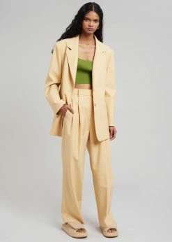 New ⌛ Blossom Georgina Wool Blend Pants - Cornsilk CLOTHING ✔️ 15 Blossom Georgina Wool Blend Pants - Cornsilk CLOTHING