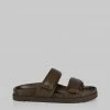 Gia X Pernille Teisbaek SHOES GIA X Pernille Leather Slide Sandals - Brown