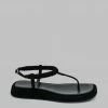 SHOES GIA X RHW Flat Thong Sandal - Black