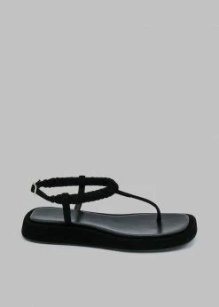 SHOES GIA X RHW Flat Thong Sandal - Black