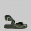 SHOES GIA X RHW Flat Wrap Toe Sandal - Moss Green