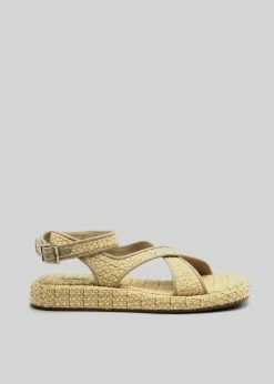 GIA X RHW Rosie Ankle Strap Sandal - Natural Raffia SHOES