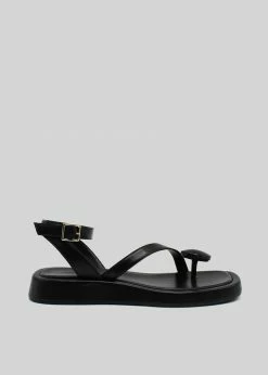 GIA X RHW Rosie Flat Wrap Sandal - Black