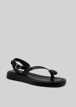 GIA X RHW Rosie Flat Wrap Sandal - Black
