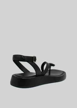 GIA X RHW Rosie Flat Wrap Sandal - Black