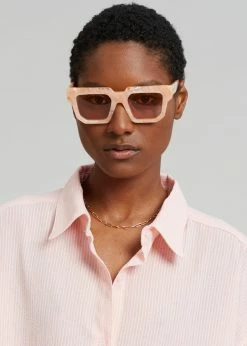 Gia Borghini Gia X RHW Sunnies - Peach Marble ACCESSORIES