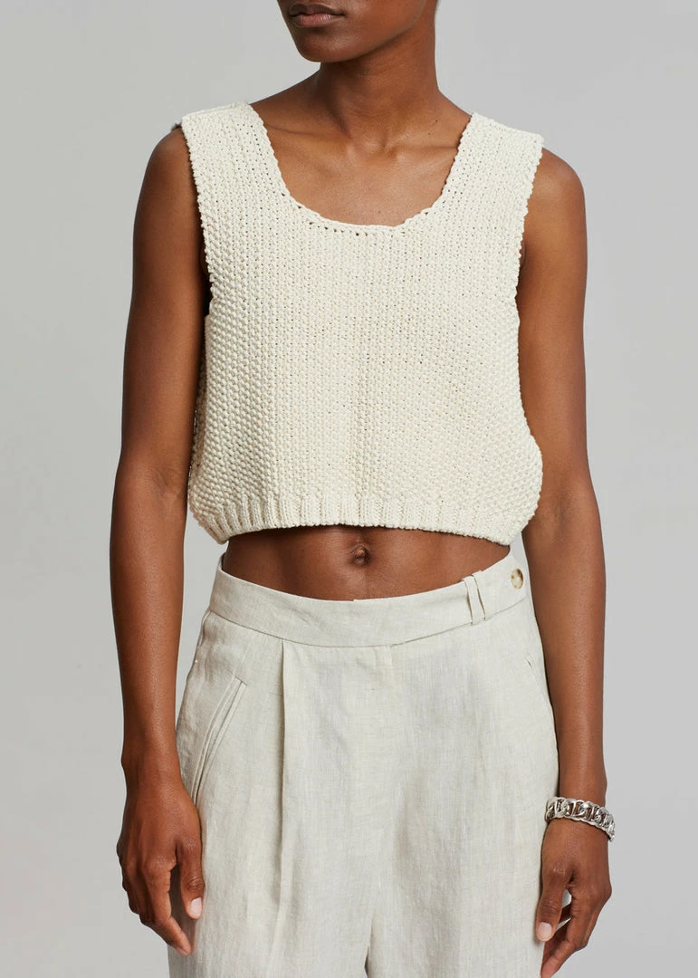 Best Sale π Plat Giada Knit Vest - Cream π 8 Plat Giada Knit Vest - Cream