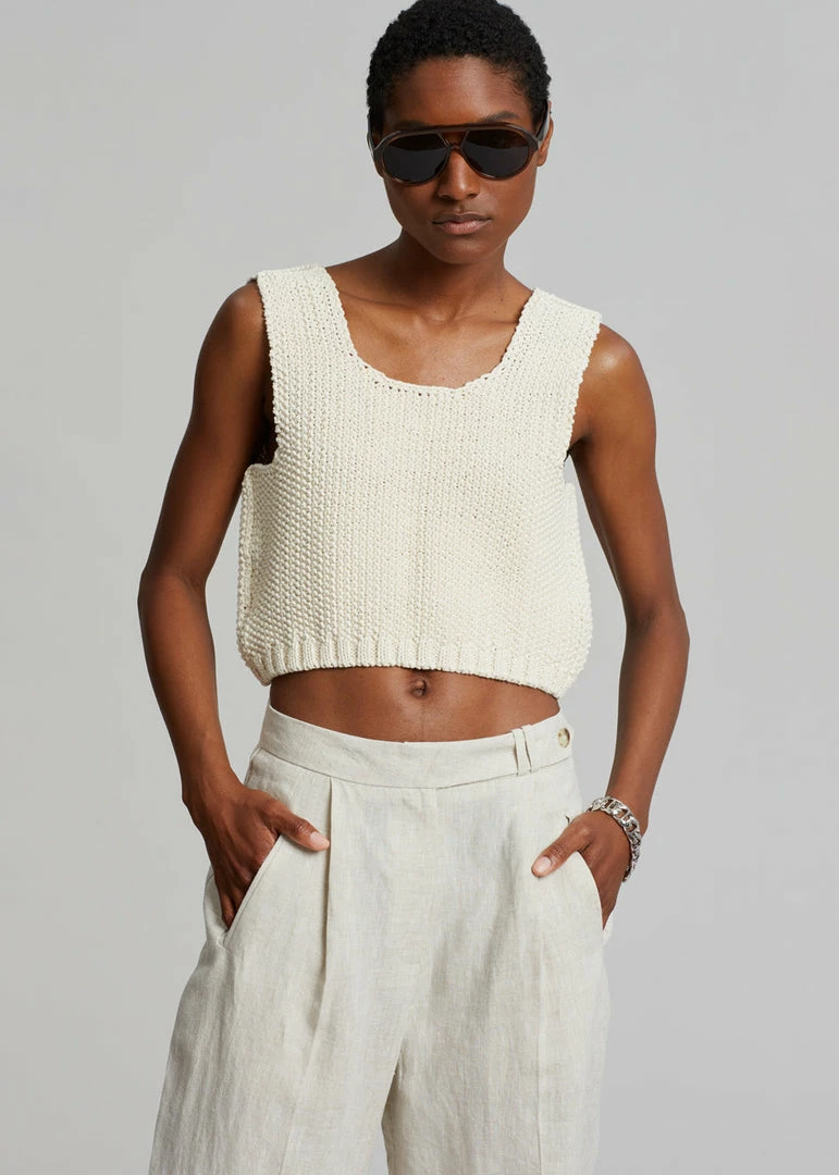 Best Sale π Plat Giada Knit Vest - Cream π 1 Plat Giada Knit Vest - Cream