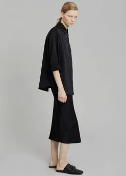 The Frankie Shop Gio Silky Midi Skirt - Black