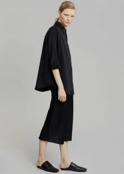 The Frankie Shop Gio Silky Midi Skirt - Black