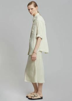 The Frankie Shop CLOTHING Gio Silky Midi Skirt - Custard