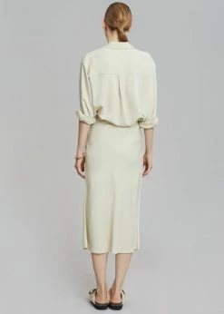 The Frankie Shop CLOTHING Gio Silky Shirt - Custard