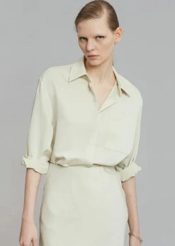 The Frankie Shop CLOTHING Gio Silky Shirt - Custard