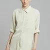 The Frankie Shop CLOTHING Gio Silky Shirt - Custard