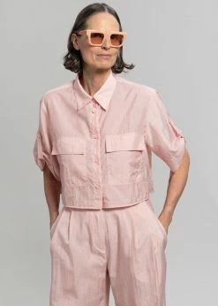 Blossom Goma Cropped Shirt - Pink