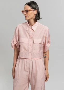 Blossom Goma Cropped Shirt - Pink