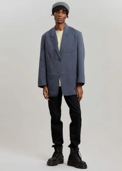 The Frankie Shop Notch Lapel Blazer - Graphite CLOTHING