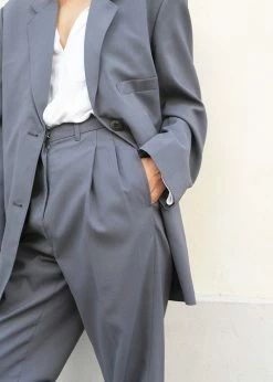 More Than Yesterday Pleated Suit Trousers - Graphite
