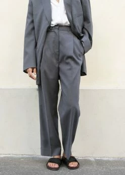 More Than Yesterday Pleated Suit Trousers - Graphite