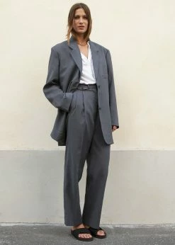 More Than Yesterday Pleated Suit Trousers - Graphite