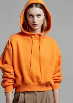 The Frankie Shop CLOTHING Greta Cropped Hoodie - Tangerine