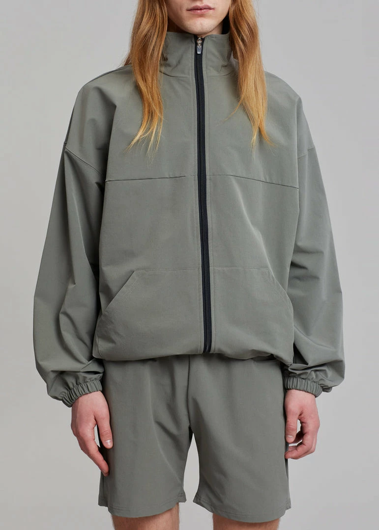 New π The Frankie Shop Men Guido Nylon Jacket - Grey π 2 The Frankie Shop Men Guido Nylon Jacket - Grey